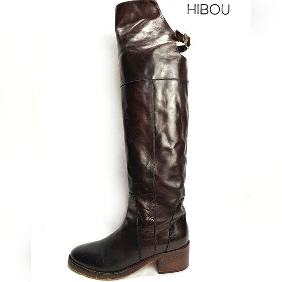 𝅺Hibou - Women’s Over the Knee Leather Boots EUR38 -US7-7.5 - Picture 1 of 6